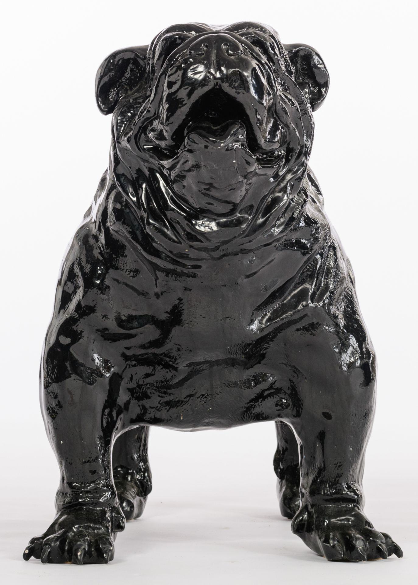 D’Haese H., 'I love you', a polychrome painted black polyester sculpture of a bulldog, H 70 - W 90 c - Bild 3 aus 7