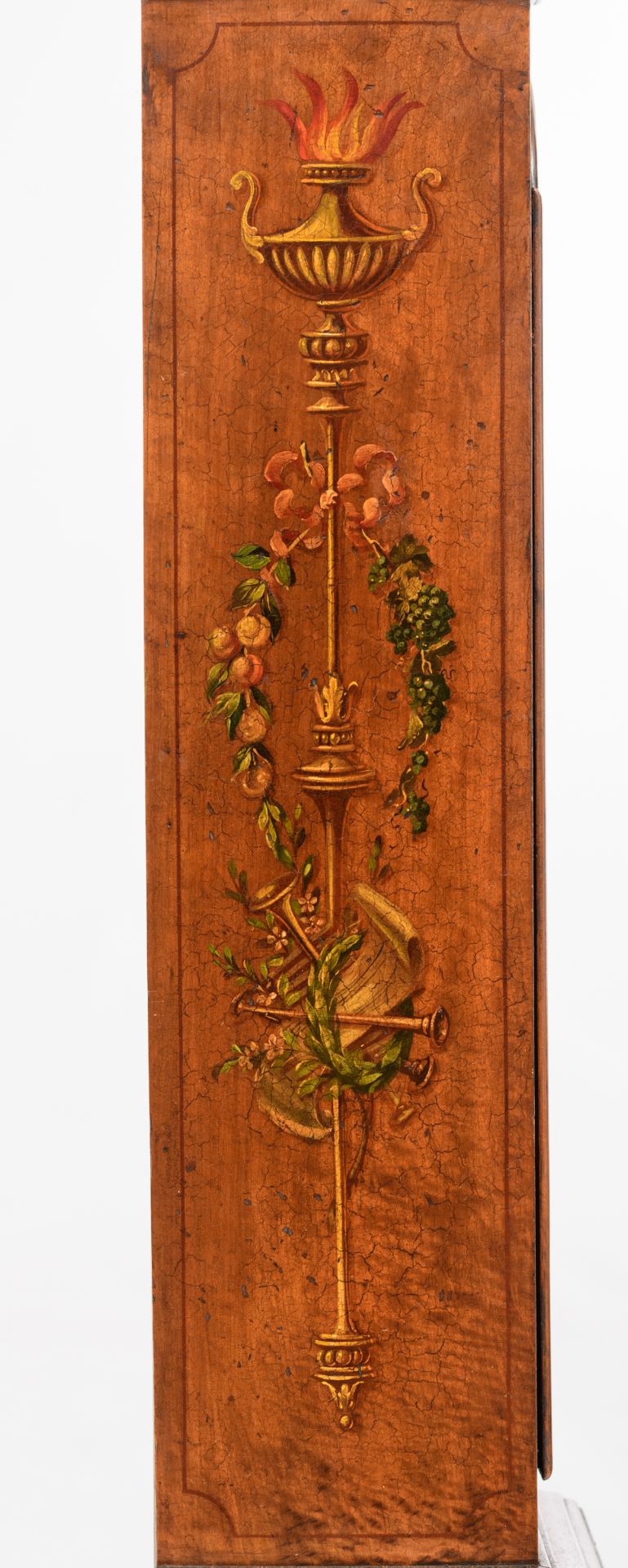 A fine mahogany veneered Victorian longcase clock, polychrome decorated with handpainted grotesques, - Image 11 of 15