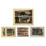 Van Hecke W., four untitled works, dated 1960, 1961, 1961 and 1962, mixed media, 21 x 25 - 40 x 50 c