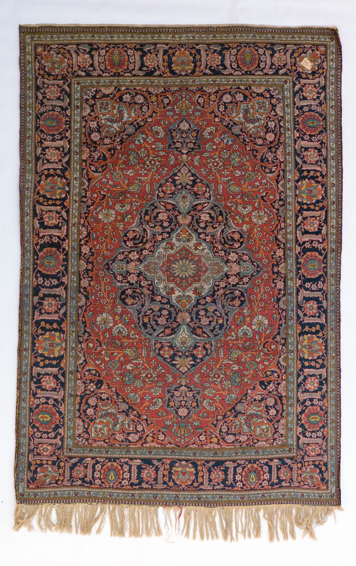 An Oriental Kashan rug, workshop of Atorie Mohtacham, floral decorated, 137 x 197 cm - Image 2 of 3