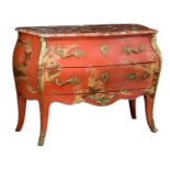 A Louis XV style commode, with a Chinoiserie decoration in the 'Vernis Martin' manner, stamped with
