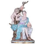 A Meissen porcelain group depicting an allegorical interpretation of Melpomene the muse of tragedy,