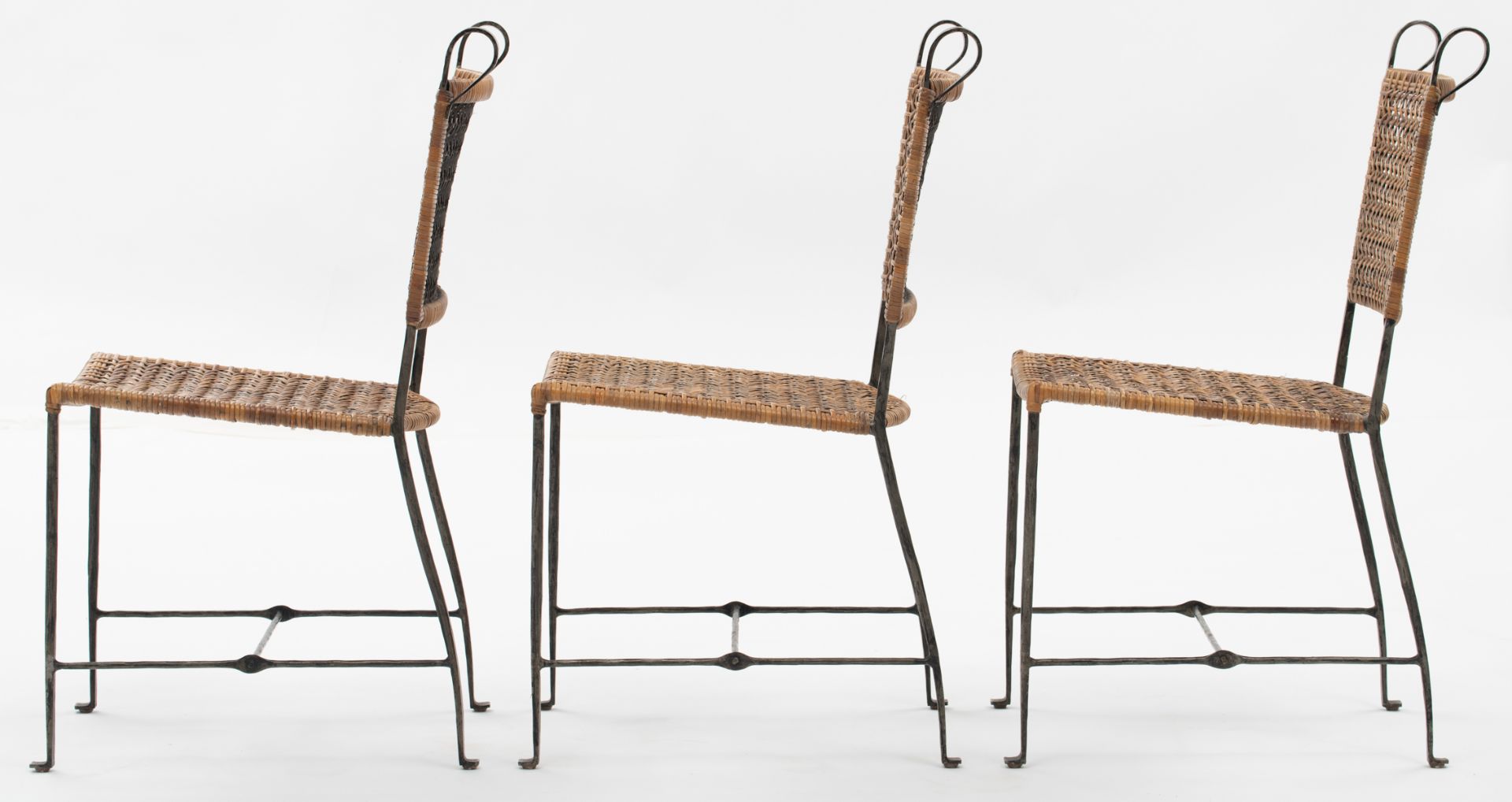 A set of six chairs by Ched Berenguer-Topacio, cast iron and rattan, H 91 - W 46 - D 55 cm - Bild 18 aus 22