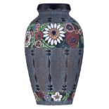 An Austrian polychrome floral decorated Art Deco vase, marked Amphora, H 43 cm