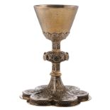 A (most probably Belgian) silver Gothic Revival chalice, the first quarter of the 20thC, non-hallmar