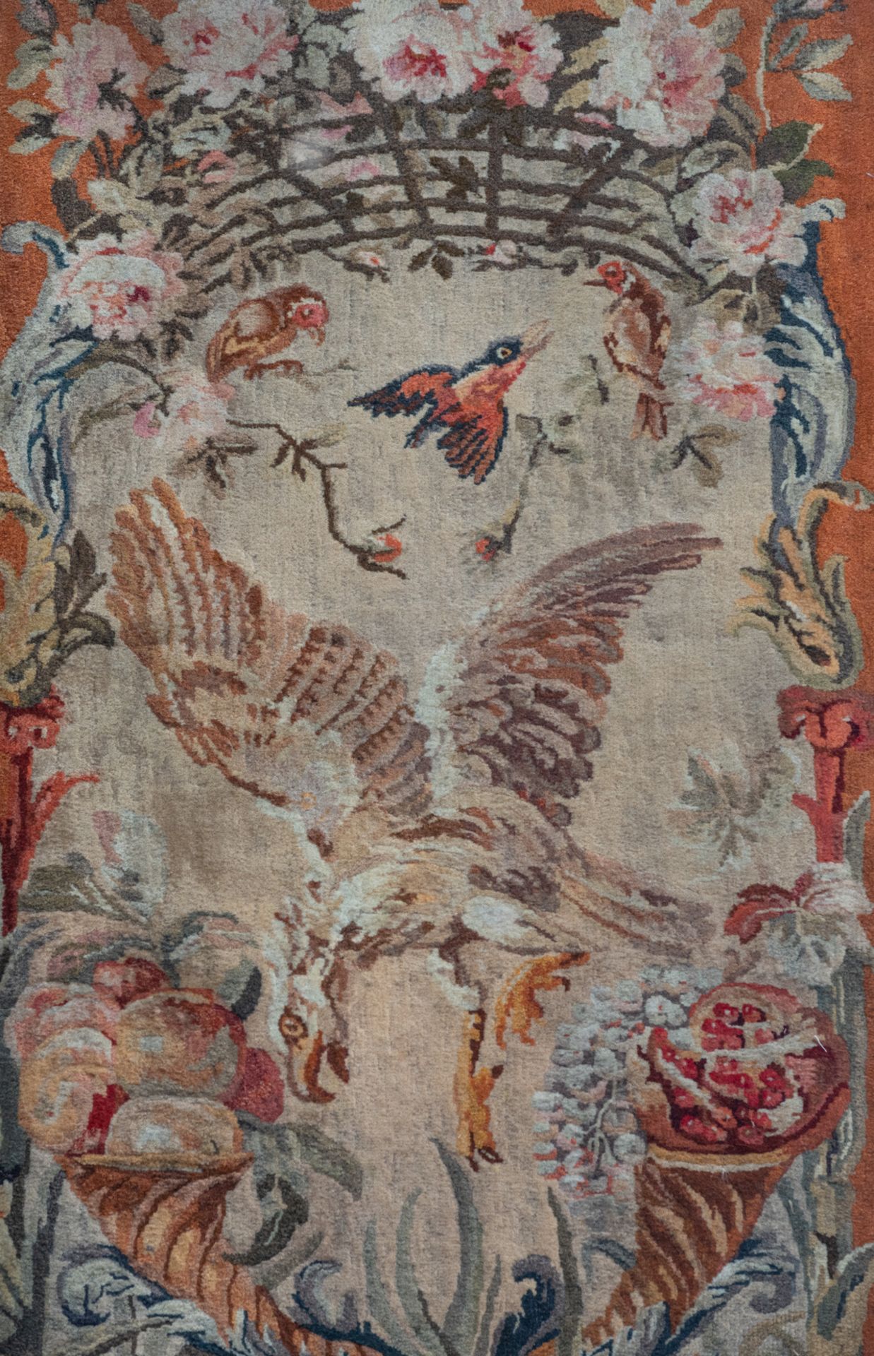 A set of three Savonnerie screen panels, each panel depicting birds-of-prey within flowery bushes, e - Bild 6 aus 9