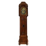 A Rococo richly sculpted oak longcase clock, the dial marked 'Jos. Vervroegen à Anvers', mid 18thC,