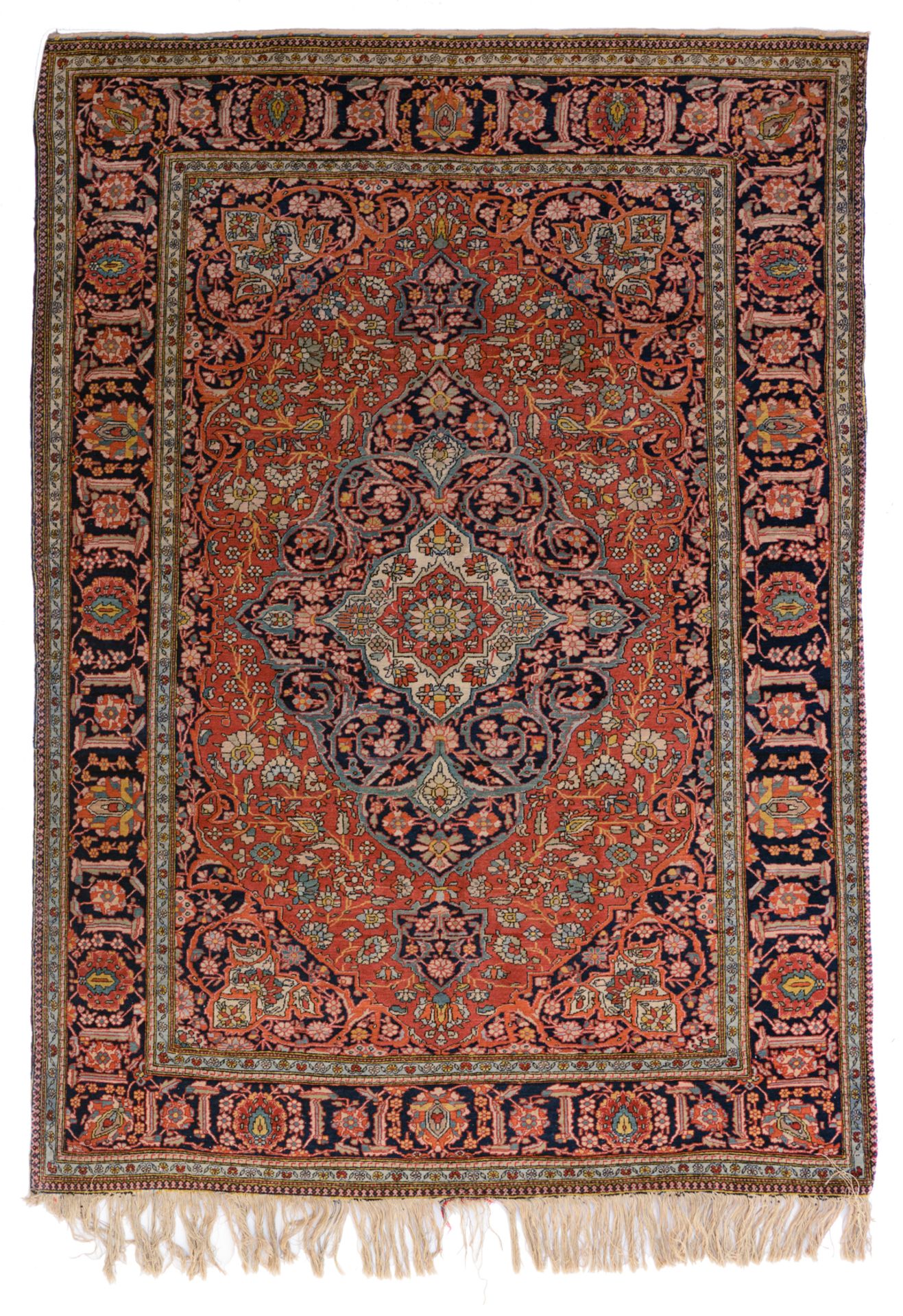 An Oriental Kashan rug, workshop of Atorie Mohtacham, floral decorated, 137 x 197 cm