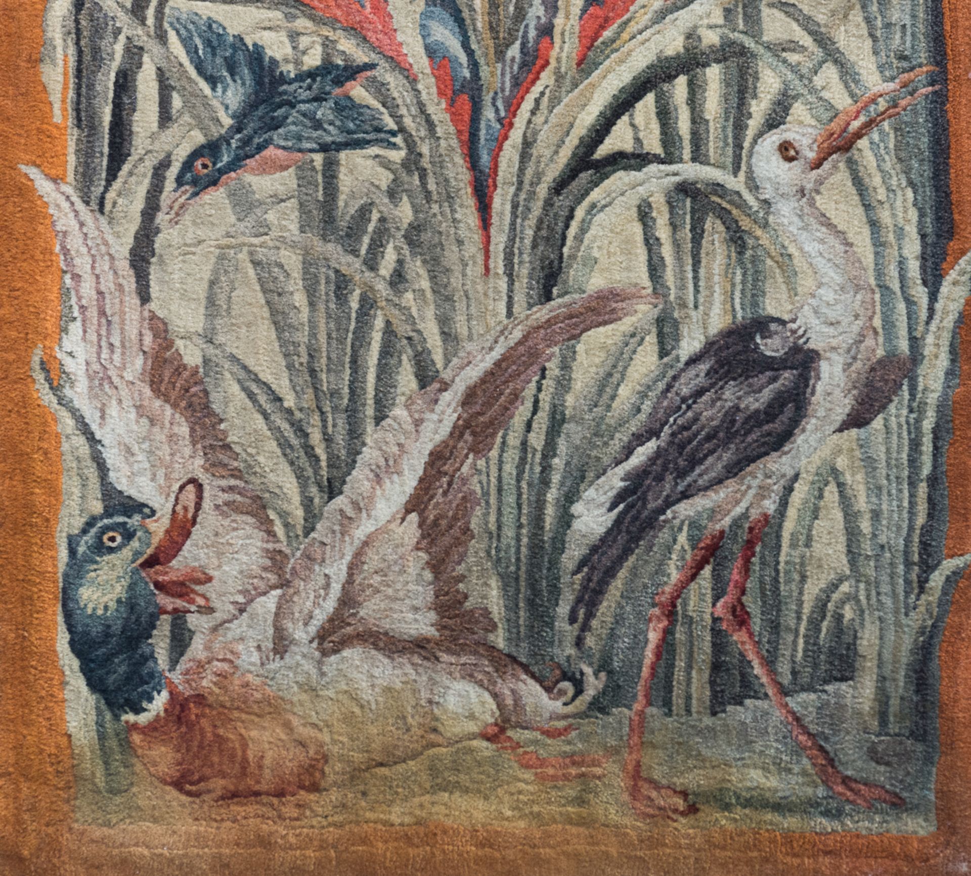 A set of three Savonnerie screen panels, each panel depicting birds-of-prey within flowery bushes, e - Bild 9 aus 9