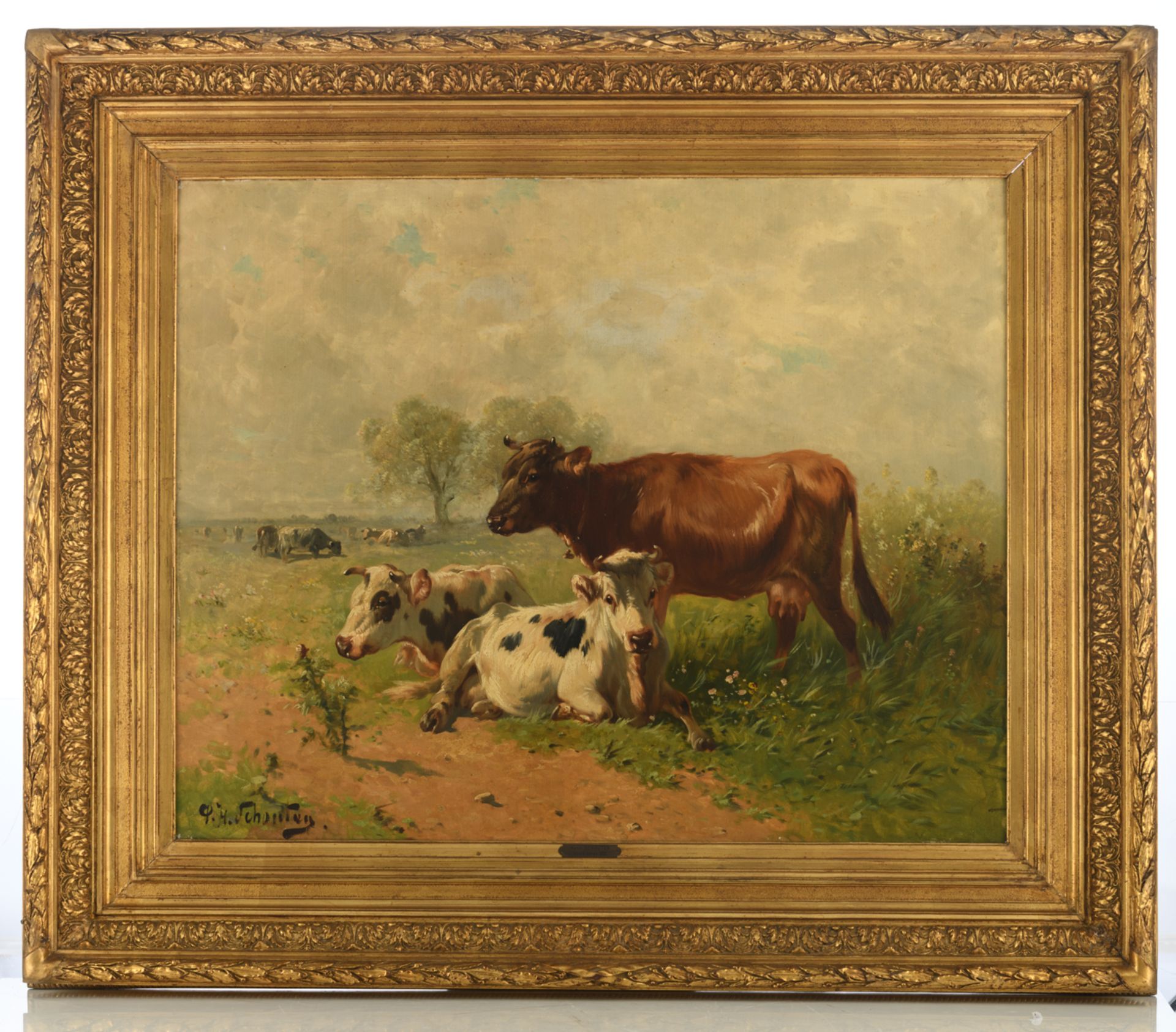 Schouten H., resting cows, oil on canvas, 80 x 100 cm - Bild 2 aus 6