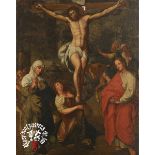 No visible signature, a Golgotha, oil on canvas, 17thC, former collection Hospital Sisters of St. Jo