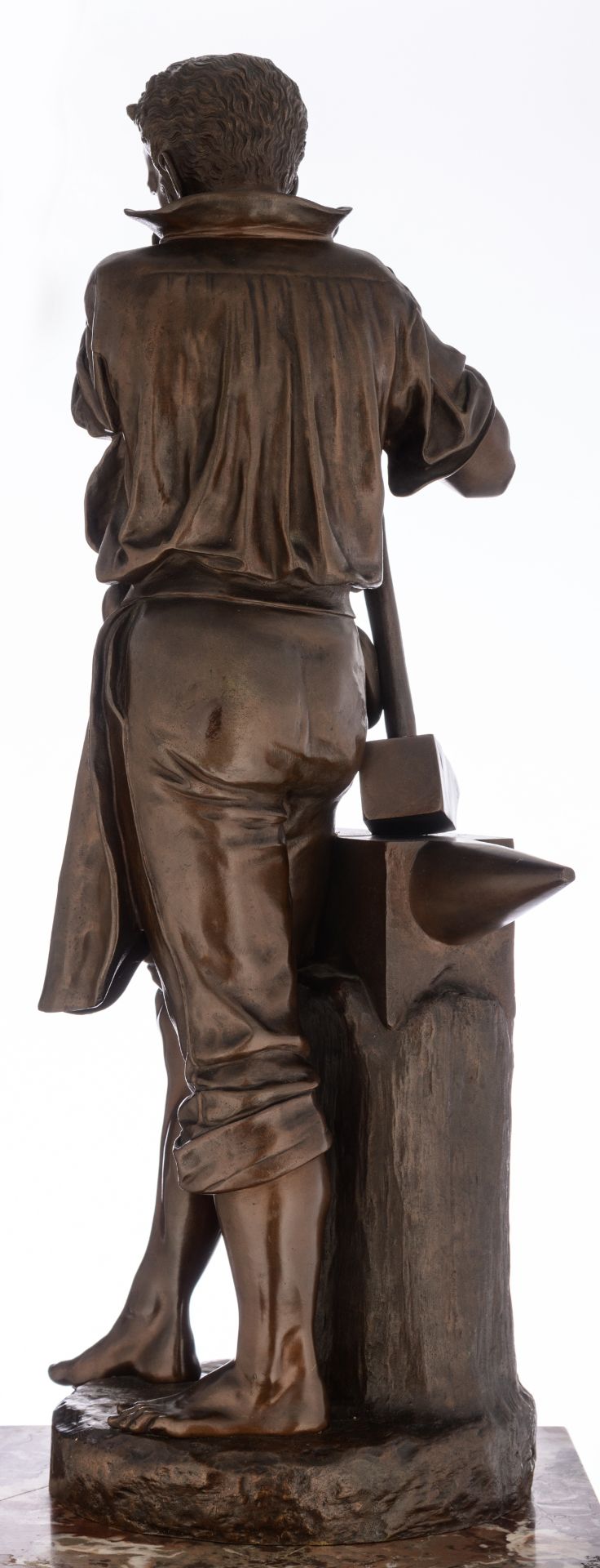 Nicoli (Y Manfredi) C., 'Le travail', patinated bronze on a rouge royal marble pedestal, H 63 - 169 - Bild 4 aus 13