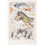 Chagall M., the dream, a hand-coloured etching, 'Hors Commerce', 16,4 x 24 cm Is possibly subject of