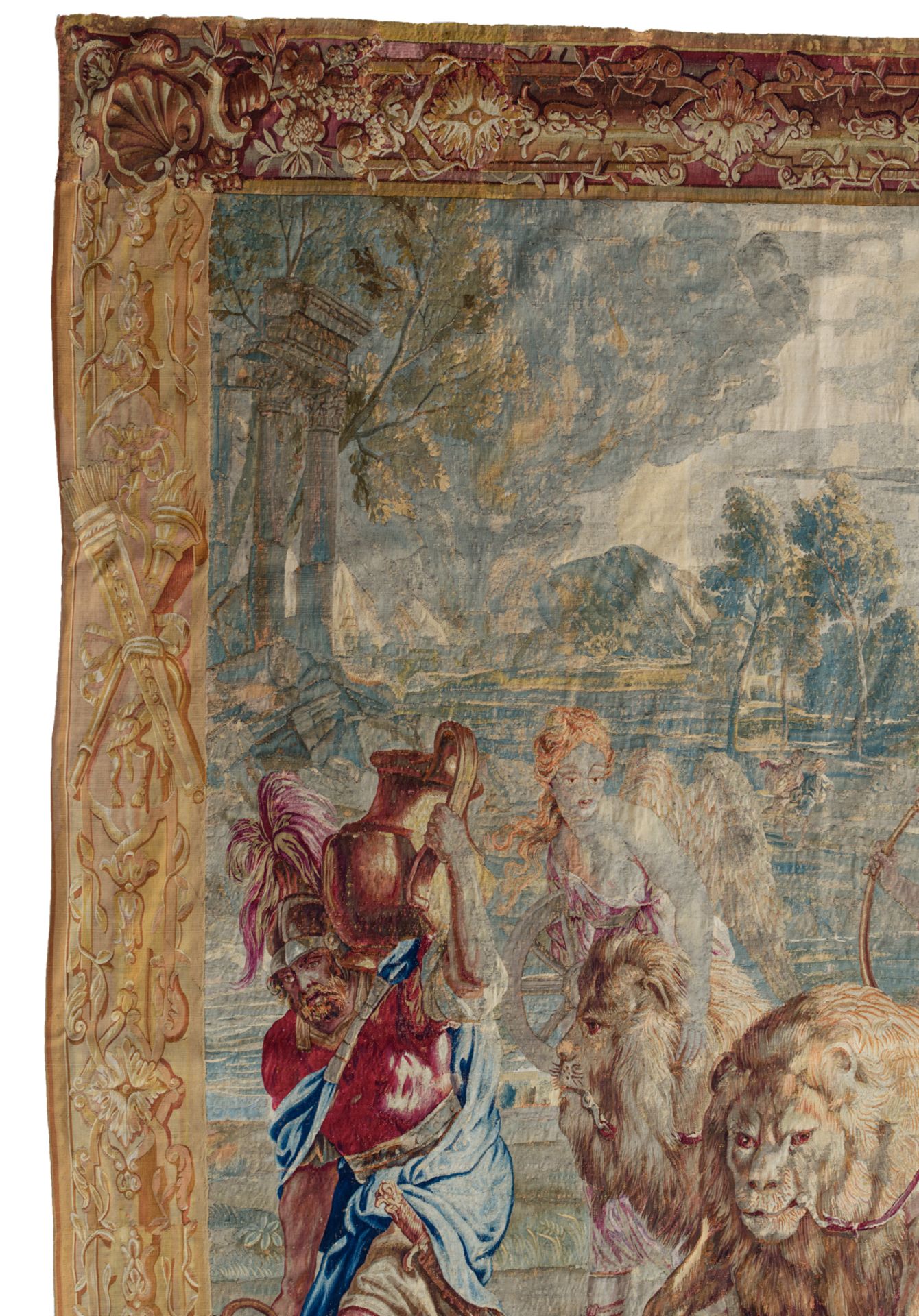 An important Brussels (Flemish) wall tapestry, depicting the glorification of Mars, an edition by or - Image 2 of 13