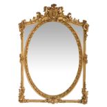 An imposing Baroque style gilt wooden wall mirror, 113 x 162 cm