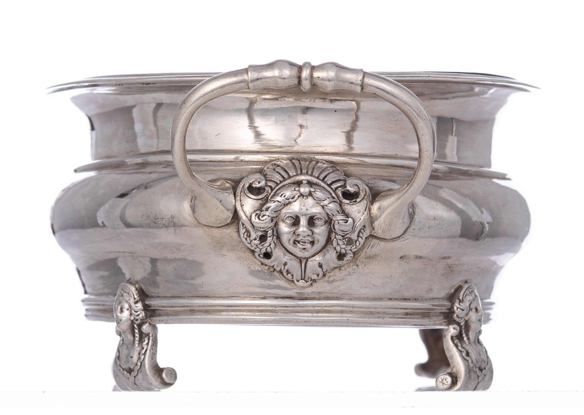 A mid-18thC French régence style silver basket (jardinière?), indefinite hallmarks (Paris?), French - Bild 3 aus 11