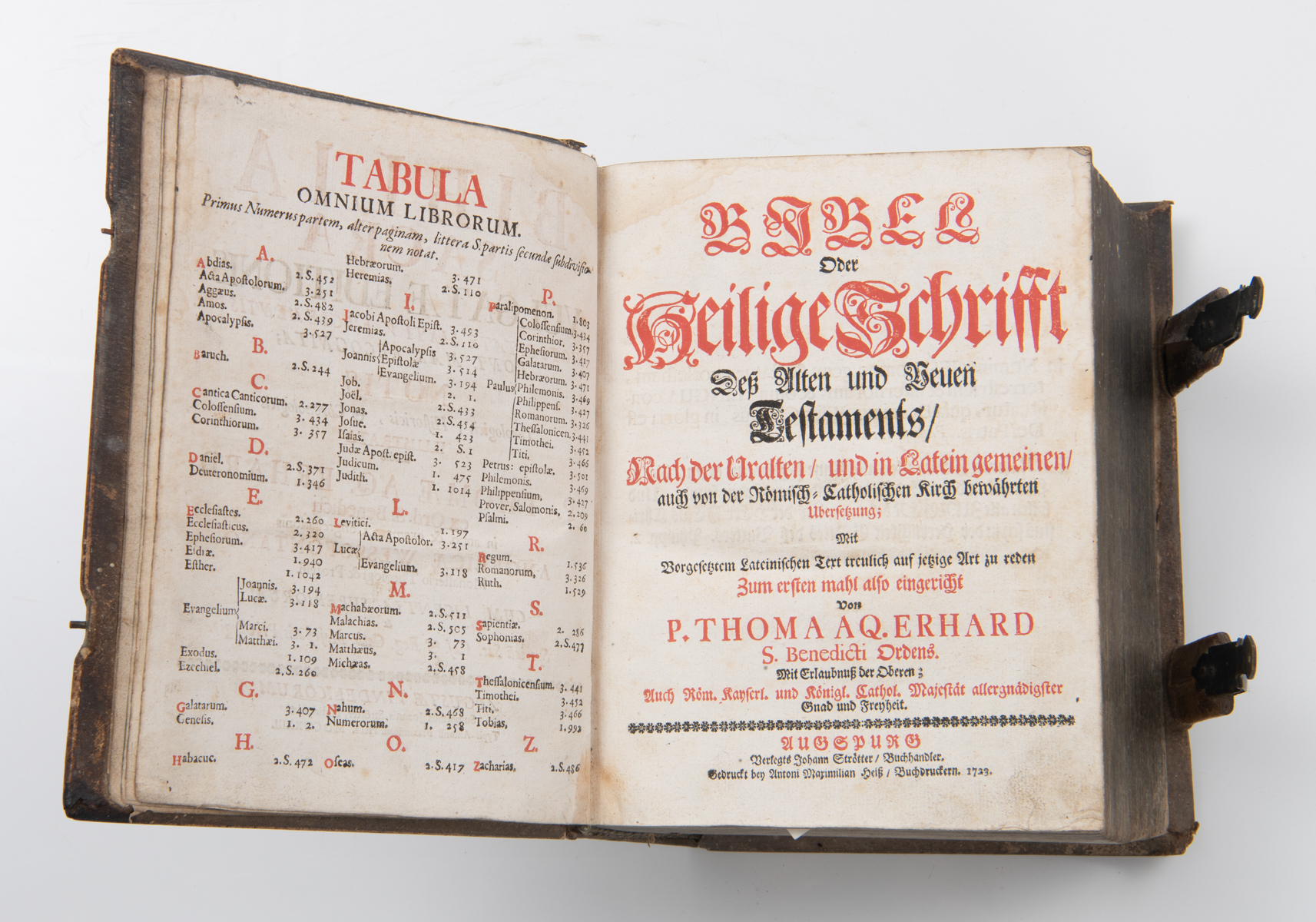 A rare bilingual Latin-German Catholic bible, based on the Ulenberg bible and the Vulgate text, 'Bib - Image 9 of 17