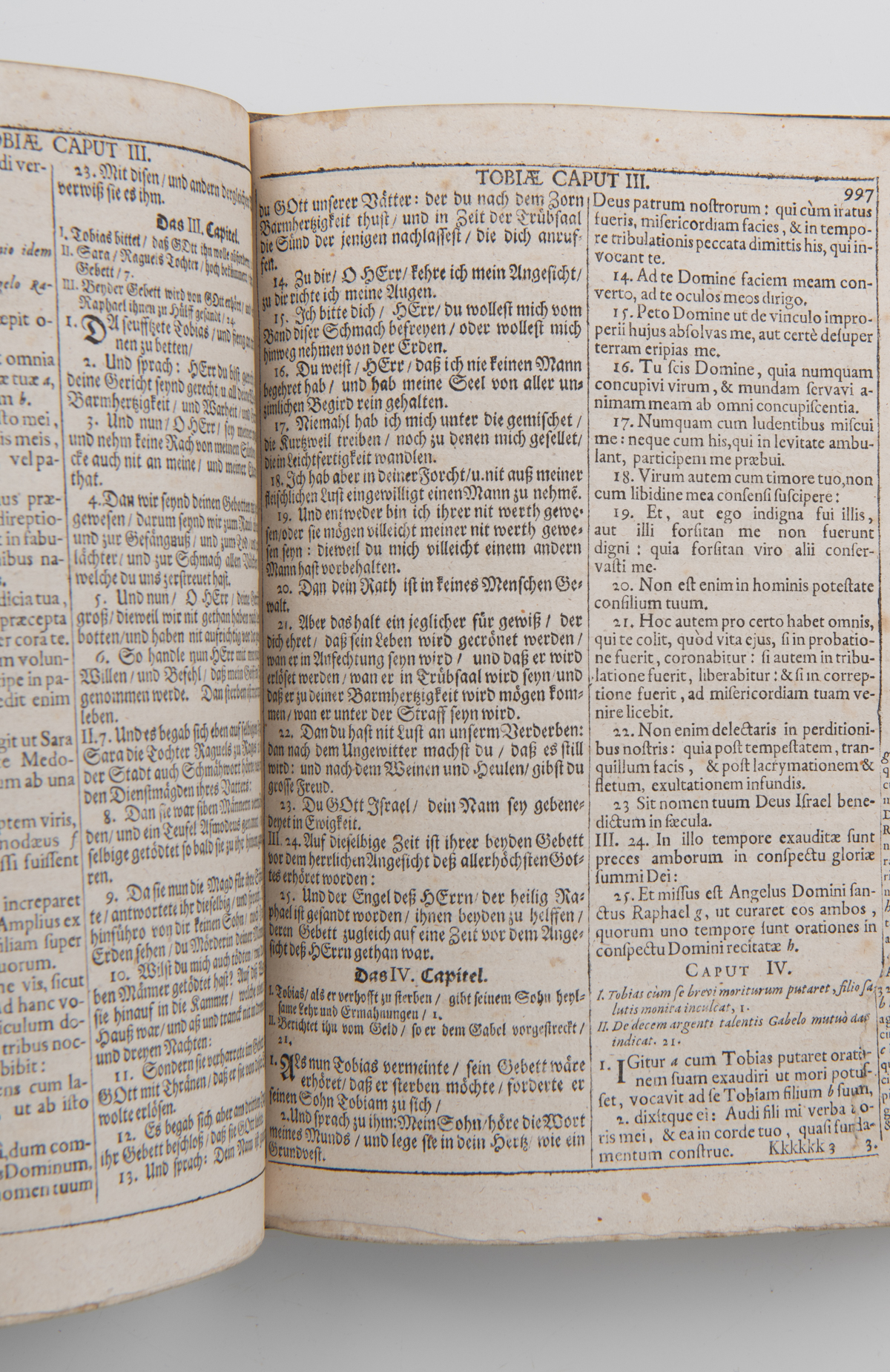 A rare bilingual Latin-German Catholic bible, based on the Ulenberg bible and the Vulgate text, 'Bib - Image 11 of 17