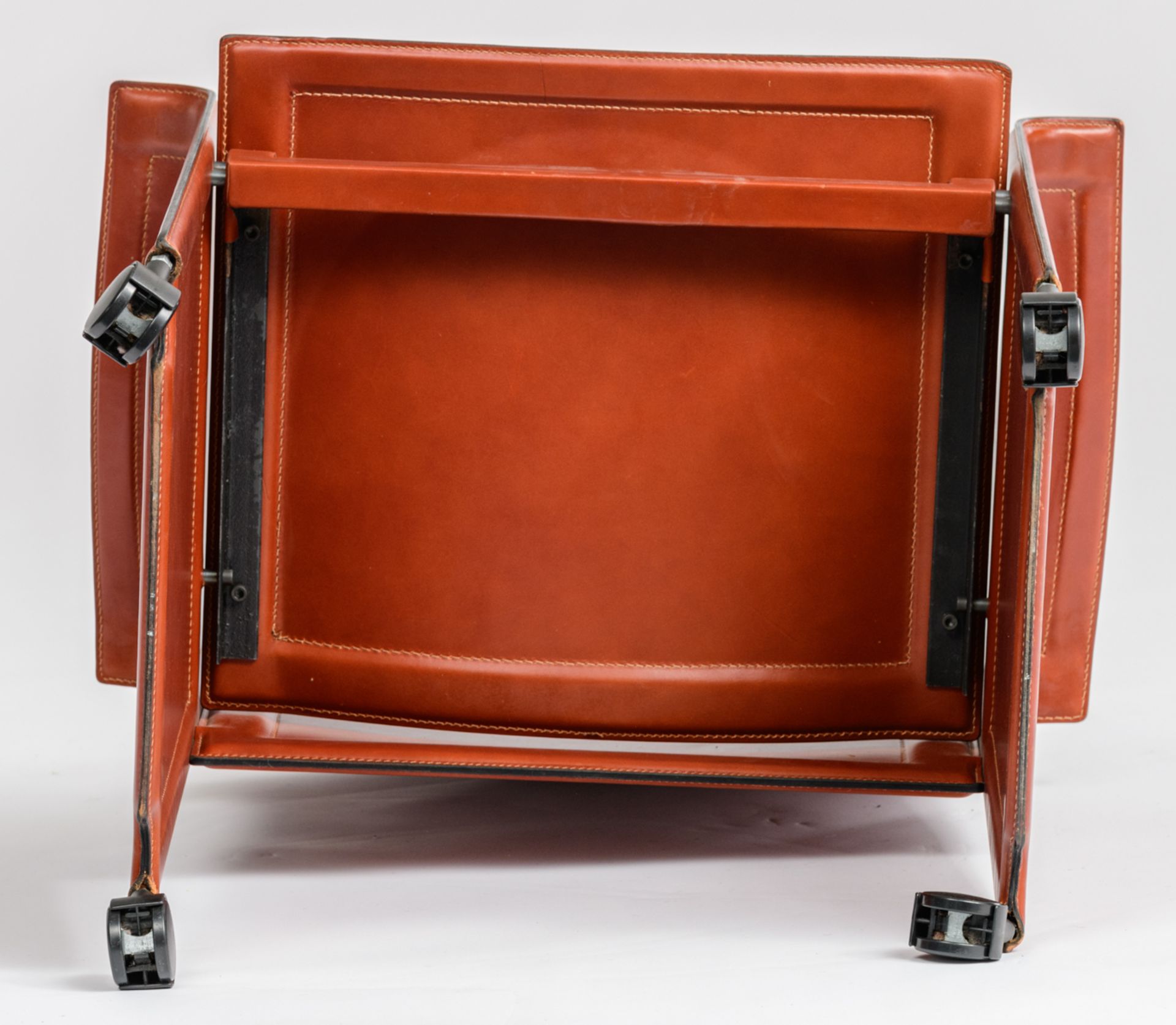 A '70s design cognac leather Corium armchair, design by Tito Agnoli for Matteo Grassi, H 90 - W 63 - - Bild 14 aus 14