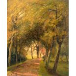 Broeckaert H., a forest lane in autumn, oil on board, 87 x 102 cm