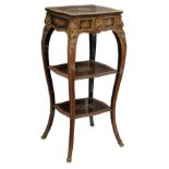 A very fine Napoleon III mahogany veneered side table, decorated with fine marquetry in various wood