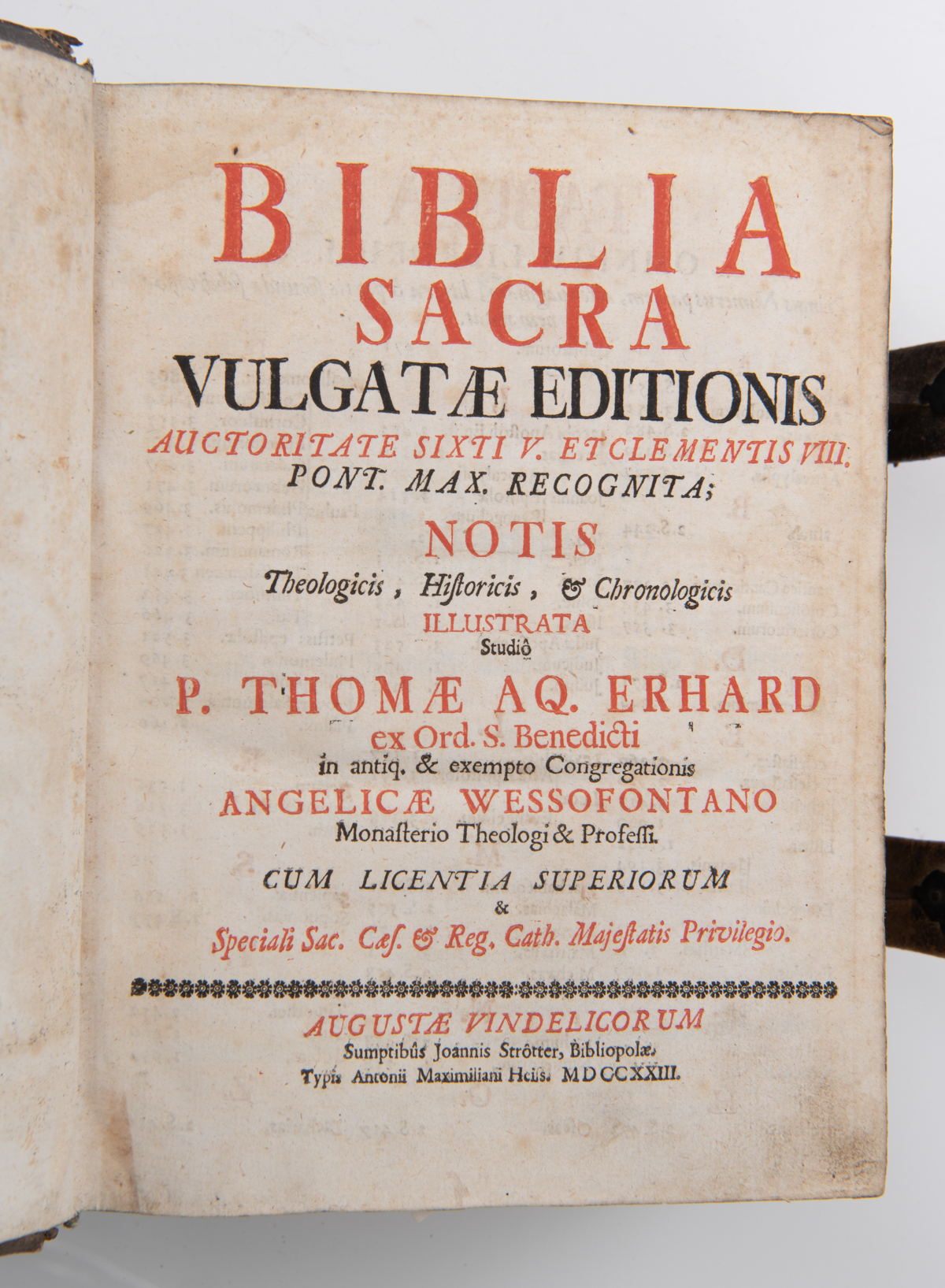 A rare bilingual Latin-German Catholic bible, based on the Ulenberg bible and the Vulgate text, 'Bib - Image 8 of 17