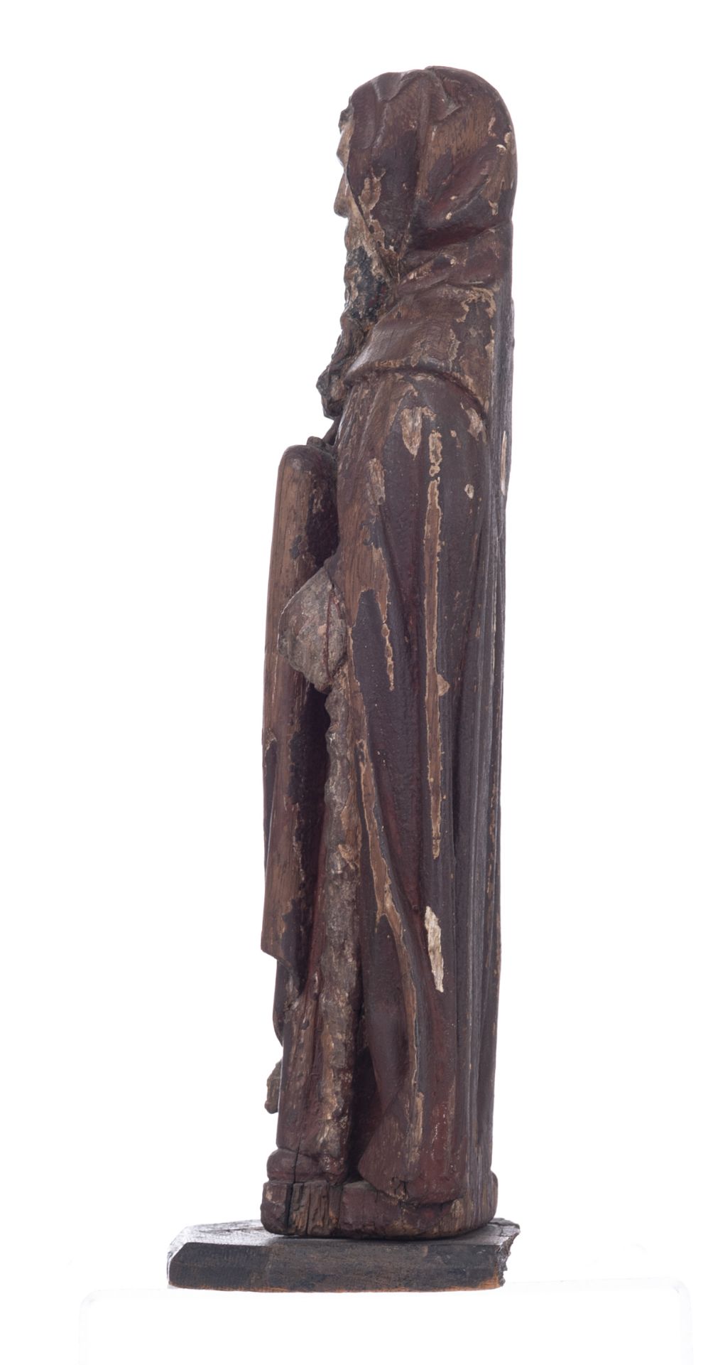 Saint Anthony Abbott, a 17htC oak sculpture with traces of polychrome paint, Southern Netherlands, H - Bild 2 aus 6