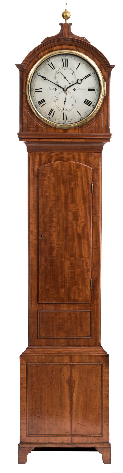 An English Regency mahogany longcase clock, the dial marked 'James Clark, Edinburgh', early 19thC, H