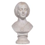 Etex A. the bust of Gabrielle Dacuilhon, Carrara marble, H 62 cm