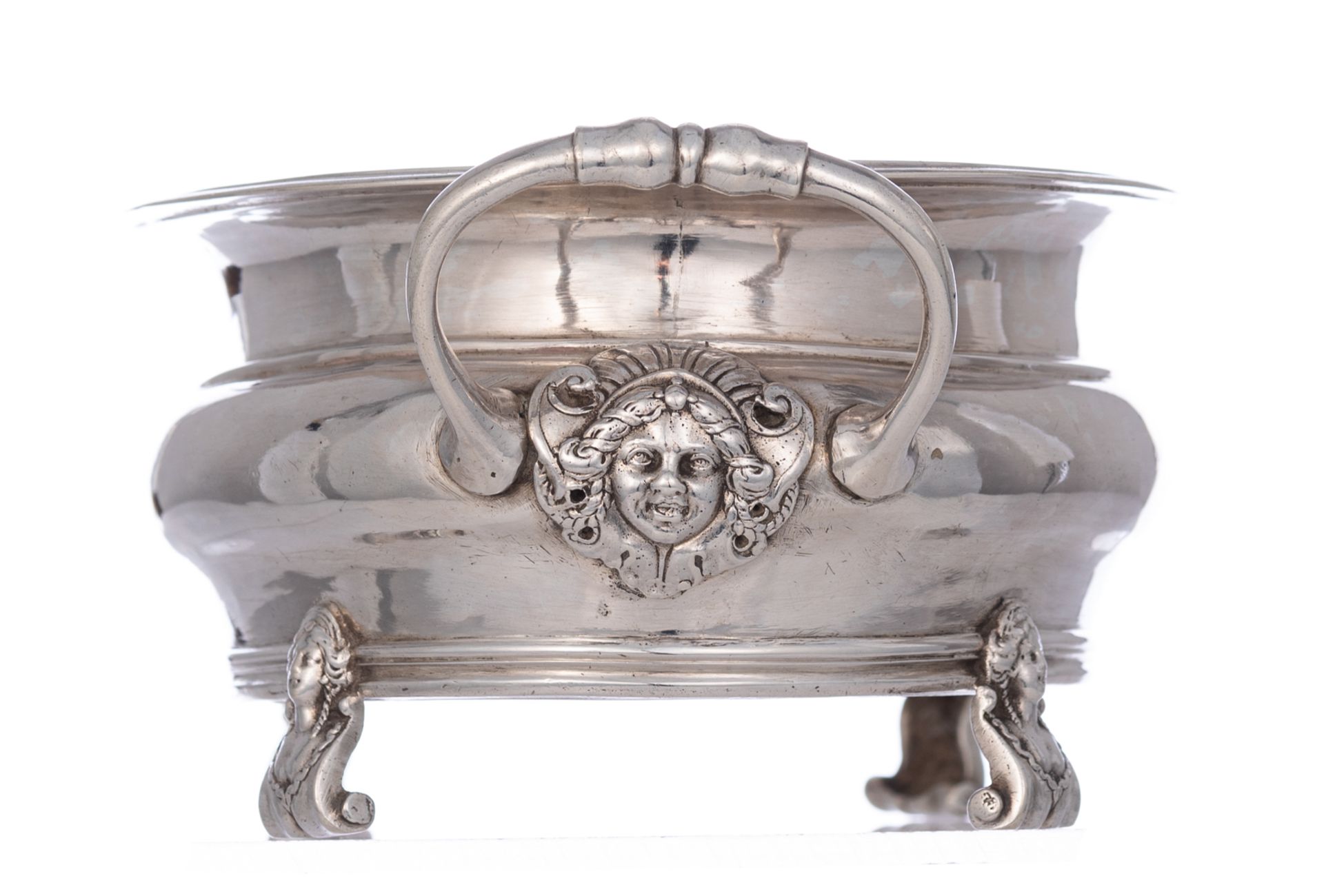 A mid-18thC French régence style silver basket (jardinière?), indefinite hallmarks (Paris?), French - Bild 5 aus 11