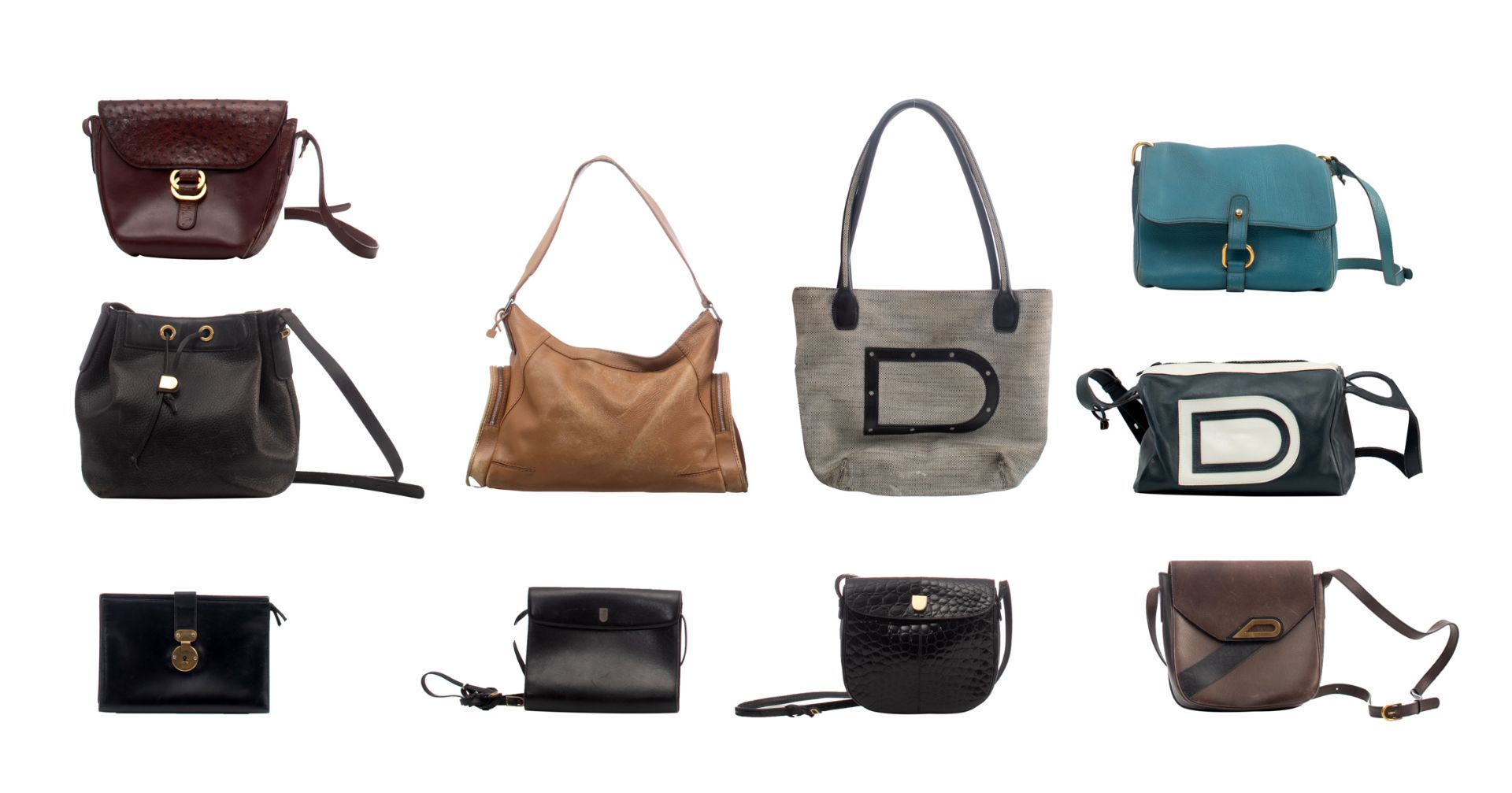 A collection of ten handbags by Delvaux, H 17 - 30 cm