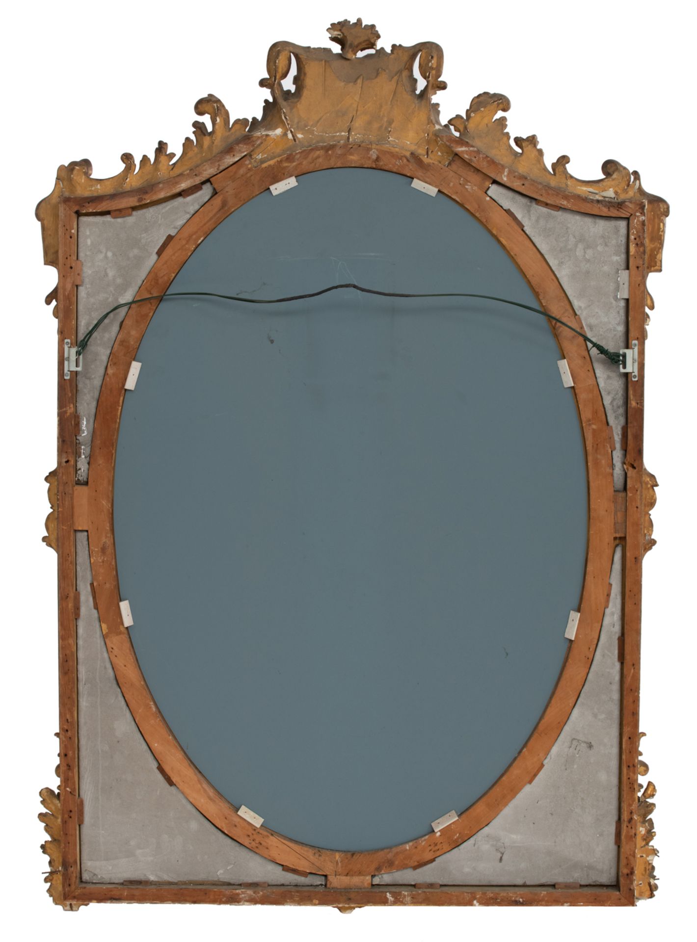 An imposing Baroque style gilt wooden wall mirror, 113 x 162 cm - Bild 2 aus 2
