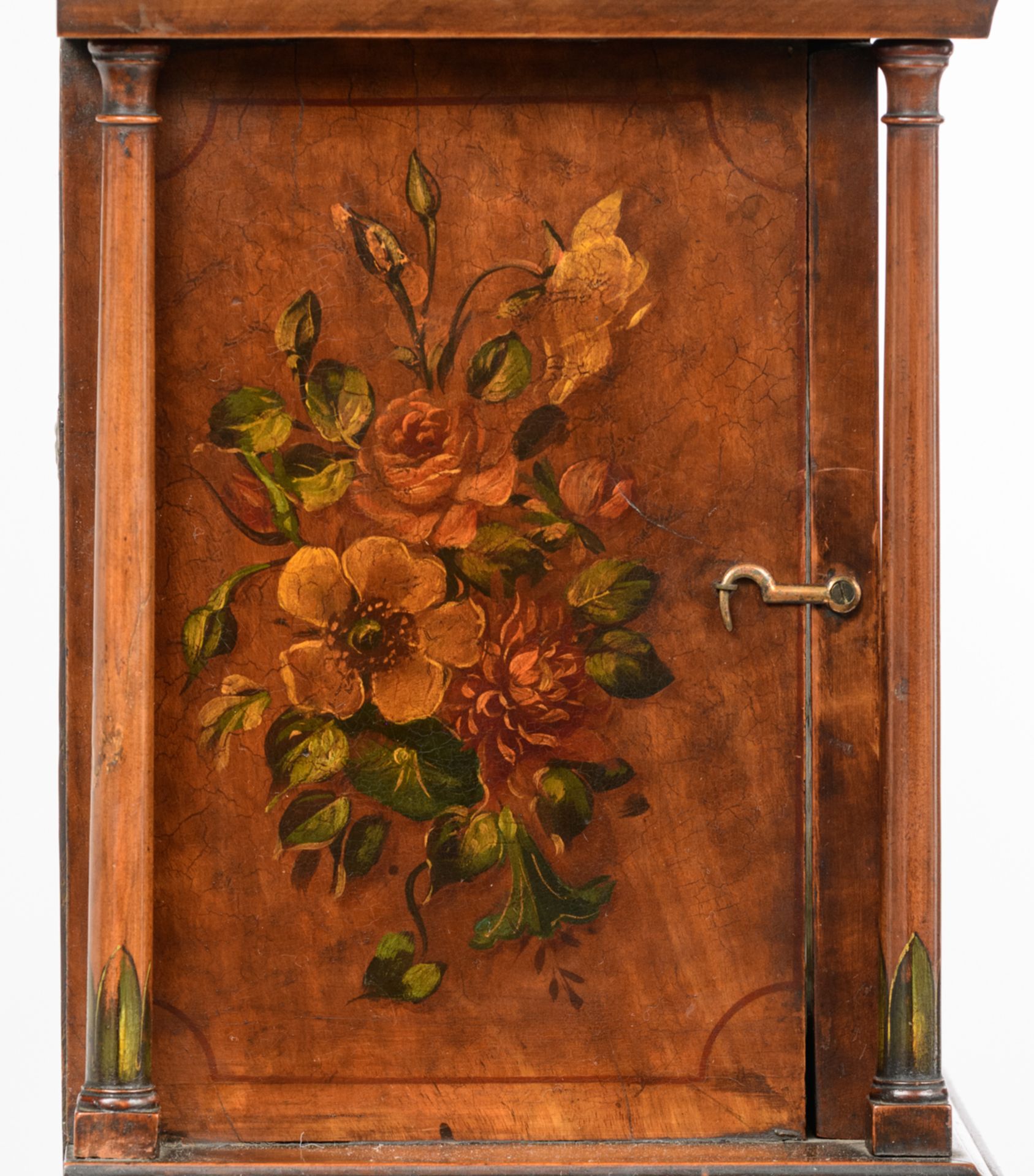 A fine mahogany veneered Victorian longcase clock, polychrome decorated with handpainted grotesques, - Image 10 of 15