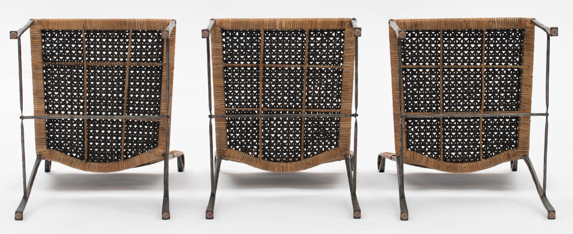 A set of six chairs by Ched Berenguer-Topacio, cast iron and rattan, H 91 - W 46 - D 55 cm - Bild 14 aus 22