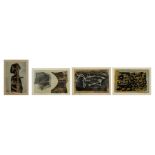 Van Hecke W., four untitled works, all four dated 1962, mixed media,, 21,5 x 30 - 35 x 42 cm Is poss