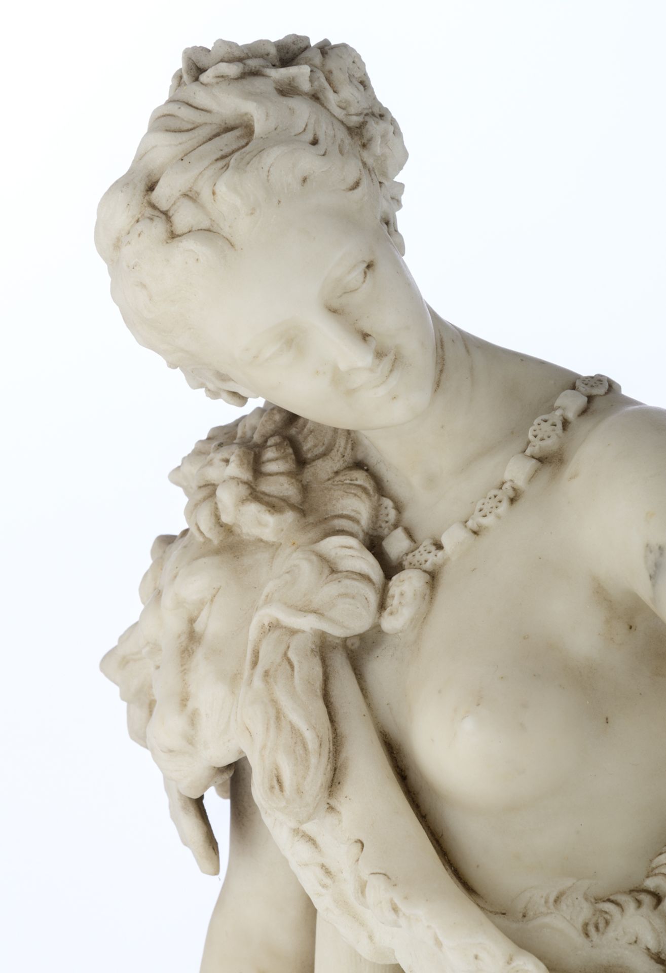 Vauthier-Galle A., Deianeira, dated 1858, Carrara marble, H 92 cm - Image 6 of 6