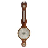 A fine mahogany veneered George III style barometer, with brass and bone decorations, the dial marke