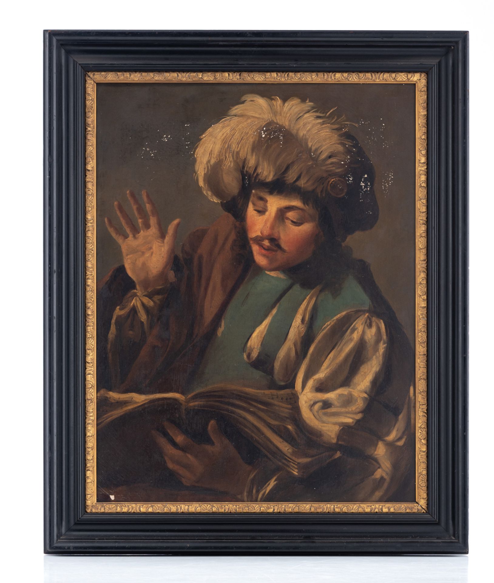 No visible signature, a singing boy, after the Dutch Golden Age painter Hendrick ter Brugghen, 19thC - Bild 2 aus 3