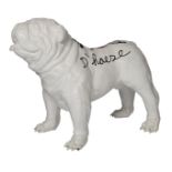 D’Haese H., 'I love you', a polychrome painted white polyester sculpture of a bulldog, H 70 - W 90 c