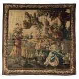 A Flemish wall tapestry depicting Flora and Zephyrus, 17thC, 284 x 271 cm