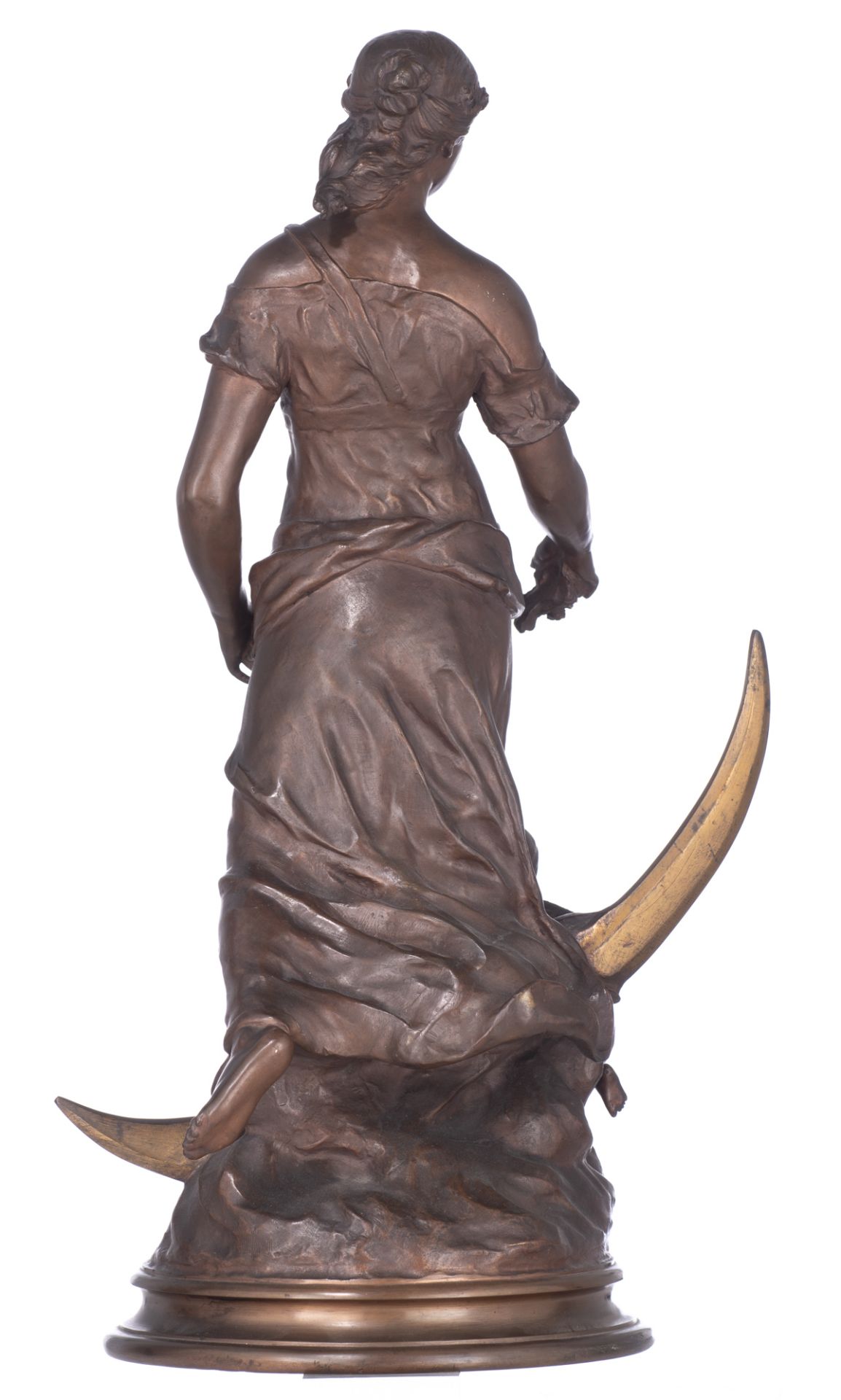 Blanc Ch., 'La fée aux fleurs', dated 1896, patinated bronze, H 68 cm - Bild 3 aus 7