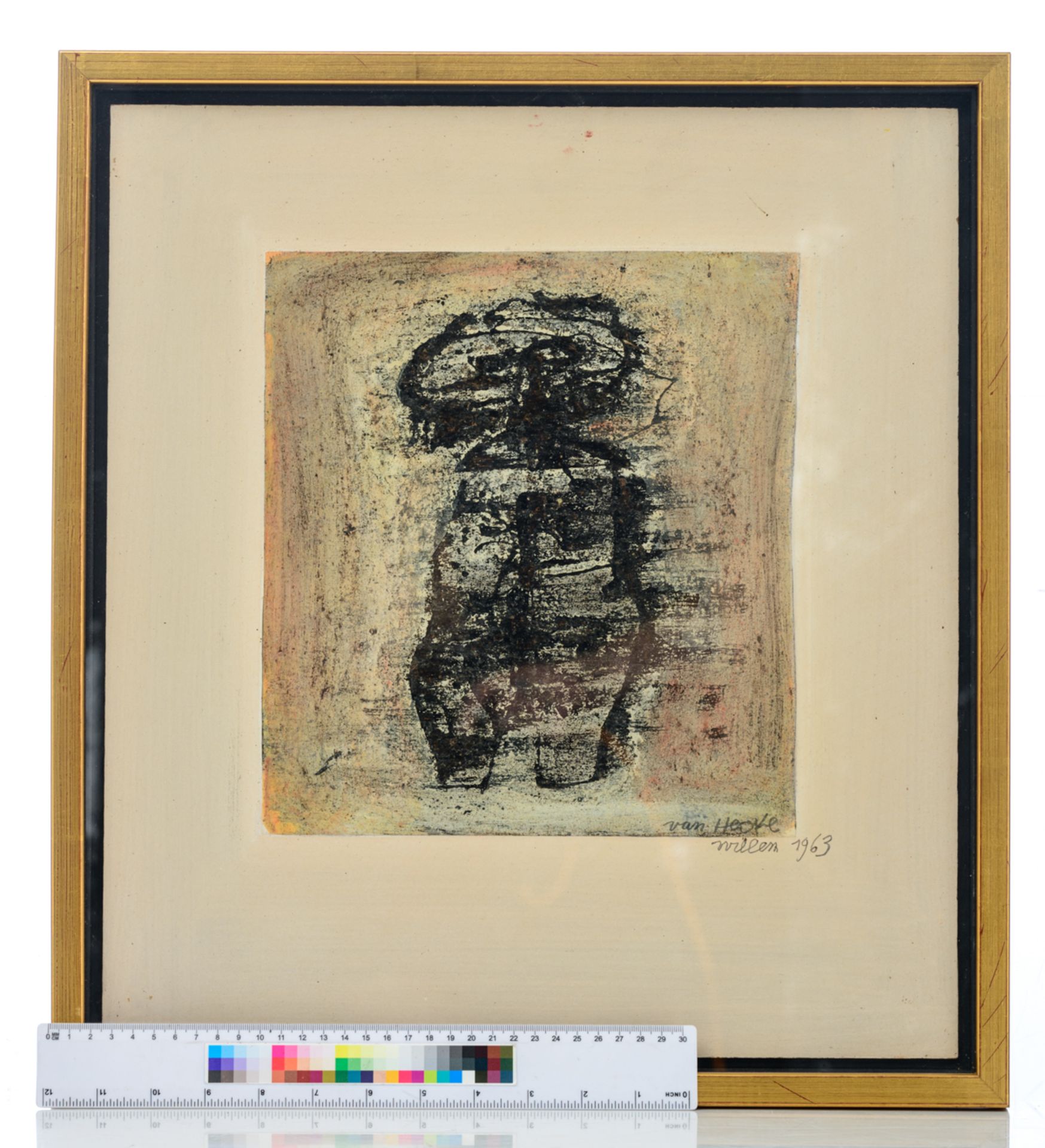 Van Hecke W., four untitled works, dated 1957, 1963, 1963 and 1964, mixed media, 34 x 40 - 40 x 45 c - Image 5 of 14