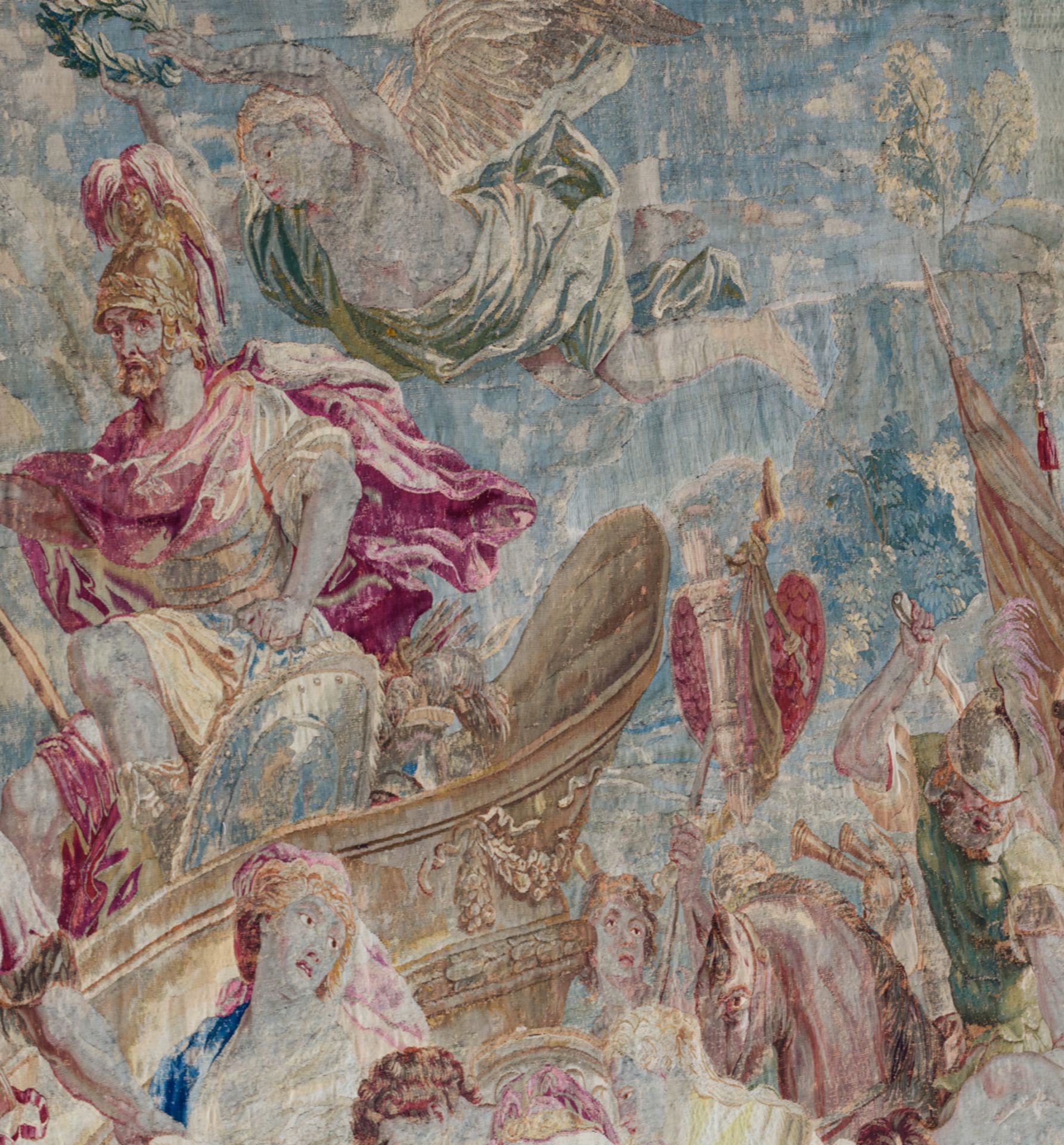 An important Brussels (Flemish) wall tapestry, depicting the glorification of Mars, an edition by or - Image 8 of 13