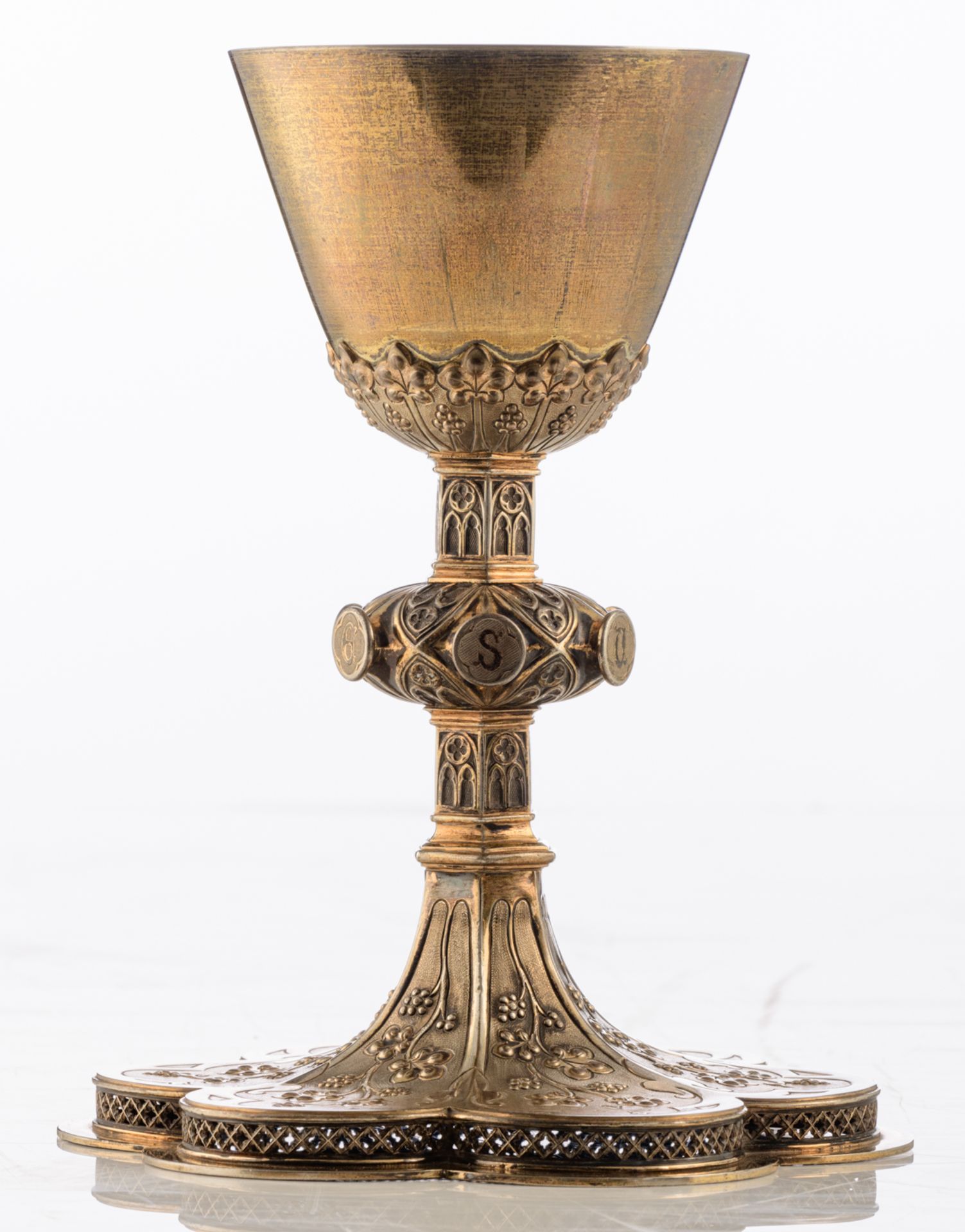 A (most probably Belgian) silver Gothic Revival chalice, the first quarter of the 20thC, non-hallmar - Bild 4 aus 9