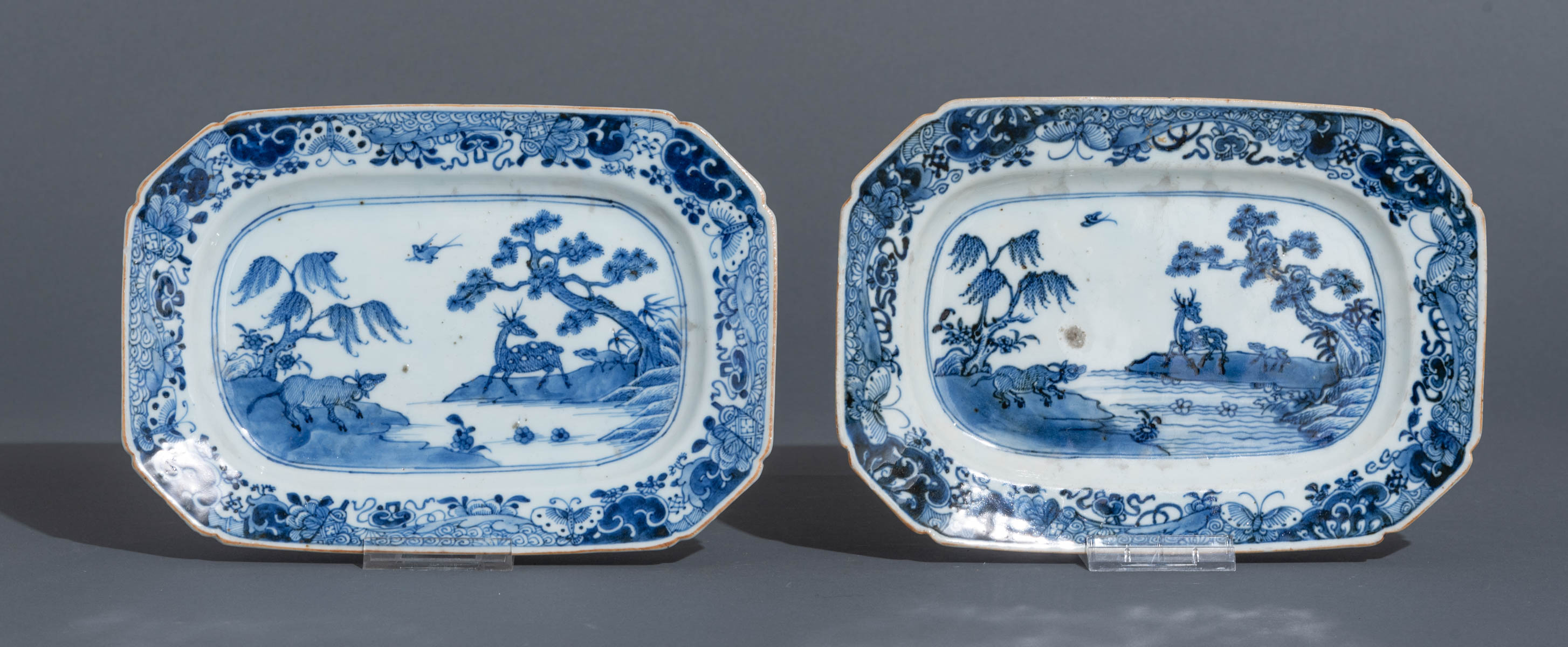 Four Chinese blue and white Nanking ware plates - Image 4 of 7