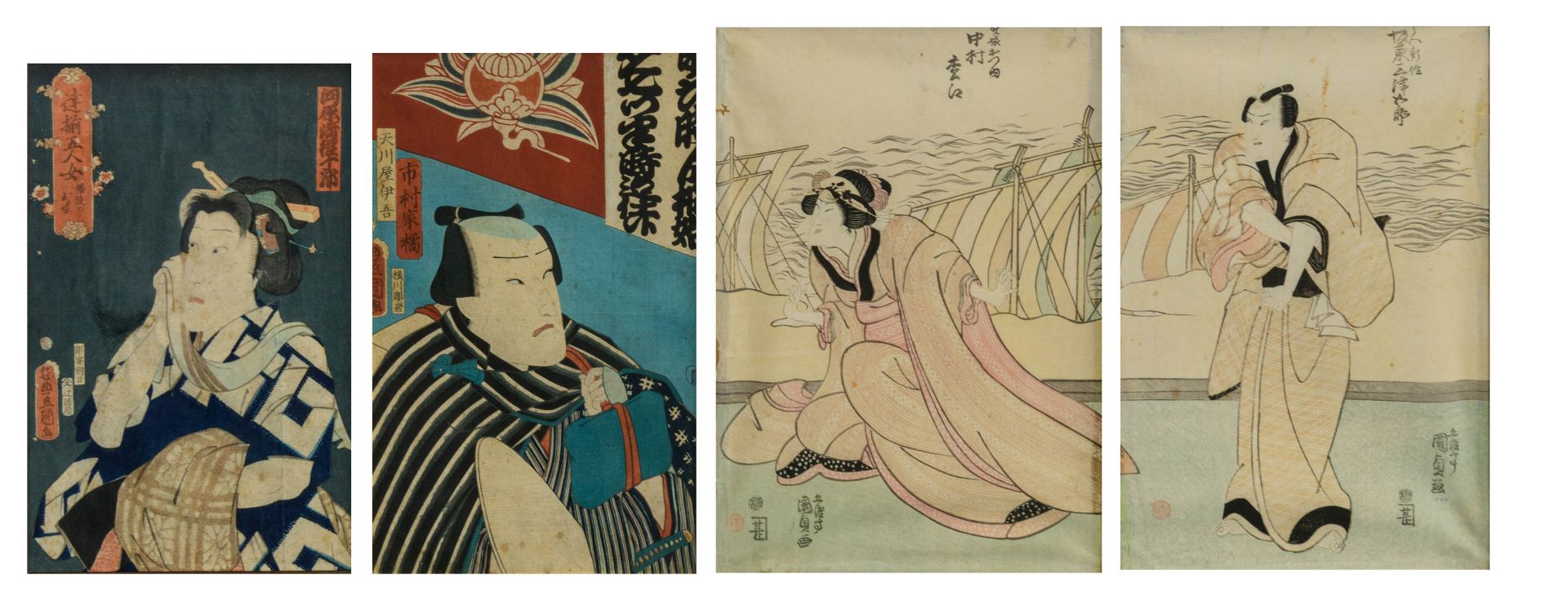 A collection of four Japanese Ukiyo-e