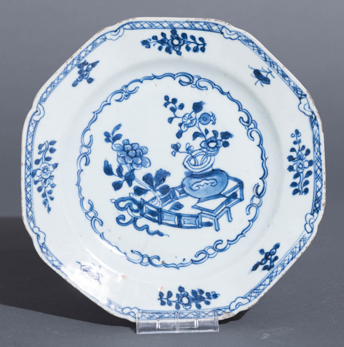 Six Chinese blue and white export porcelain dishes and a ditto octagonal Nanking ware plate - Image 6 of 20