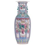 A Chinese famille rose 'Romance of The Three Kingdoms' vase
