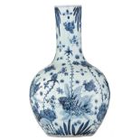 A Chinese Ming-style blue and white 'Tianqiuping' globular vase