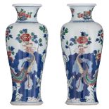 A pair of Chinese wucai vases